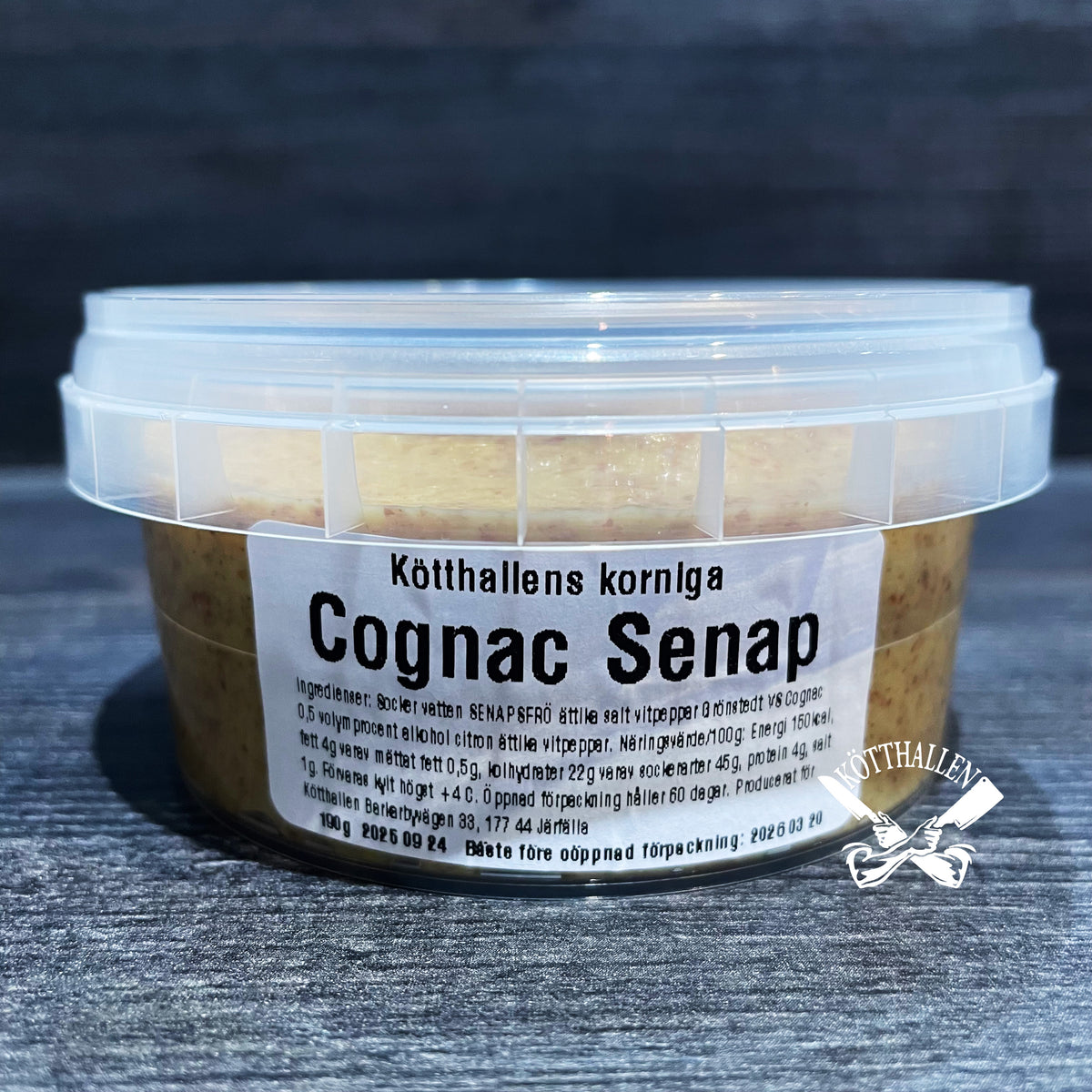 -HEMLEVERANS- KÖTTHALLENS COGNACSENAP