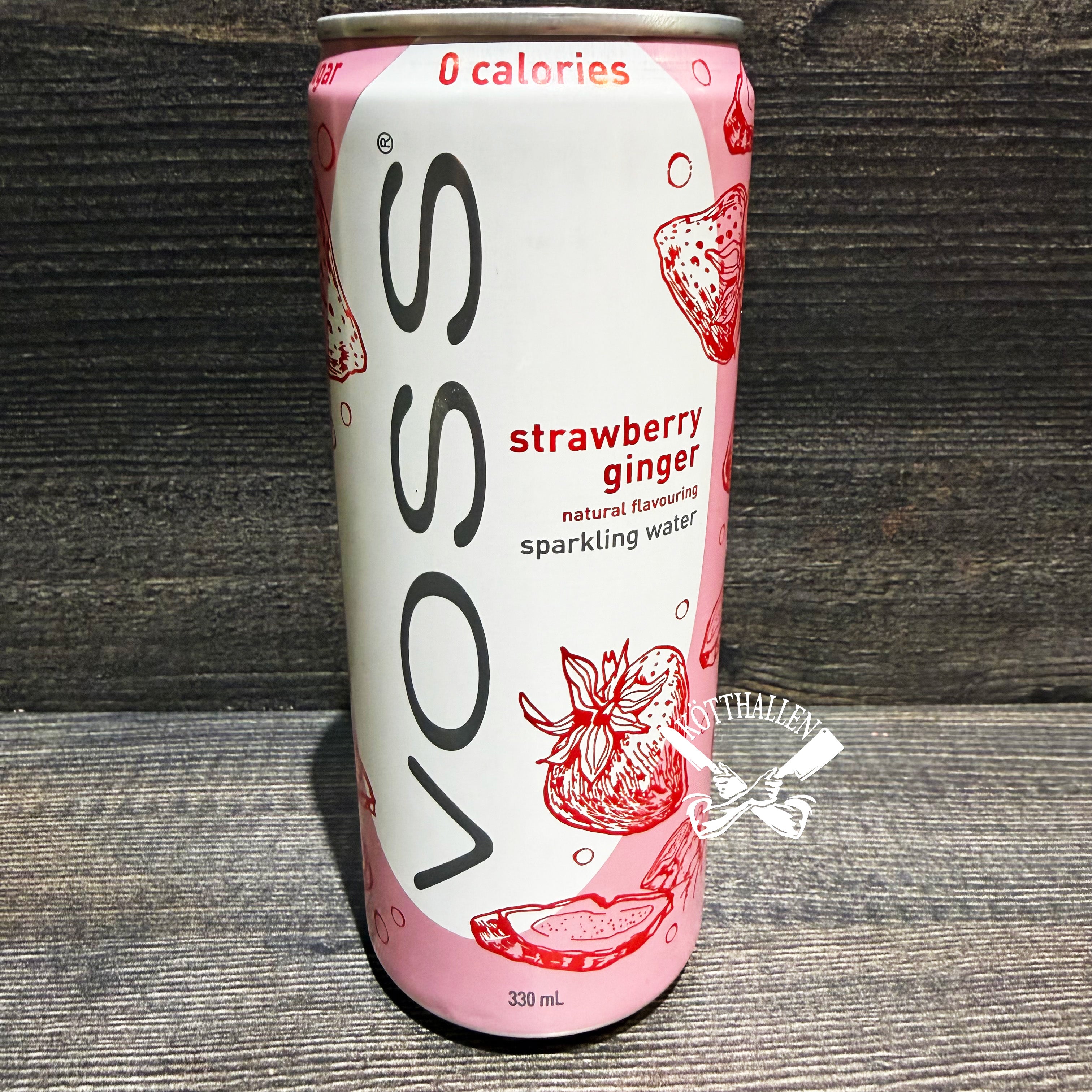 SPARKLING WATER STRAWBERRY GINGER, VOSS